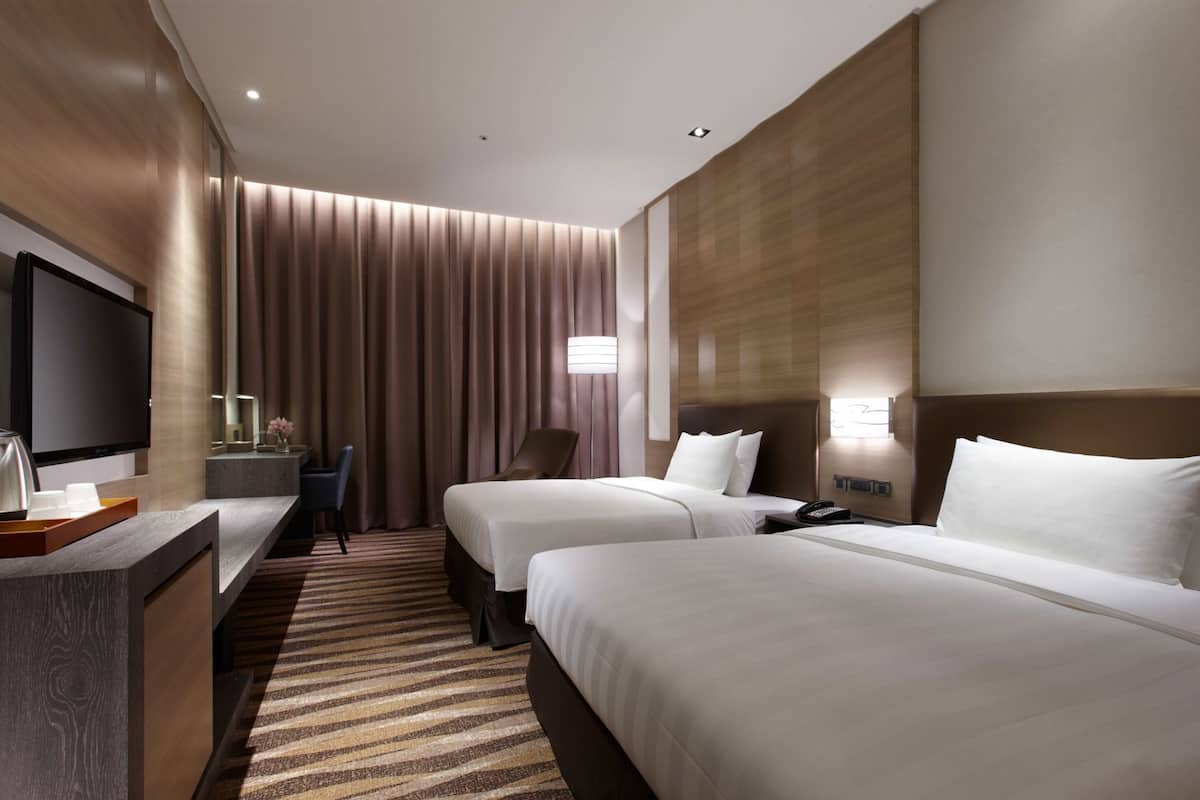 Premium bedding, down duvets, in-room safe, desk