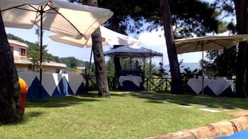 Outdoor banquet area