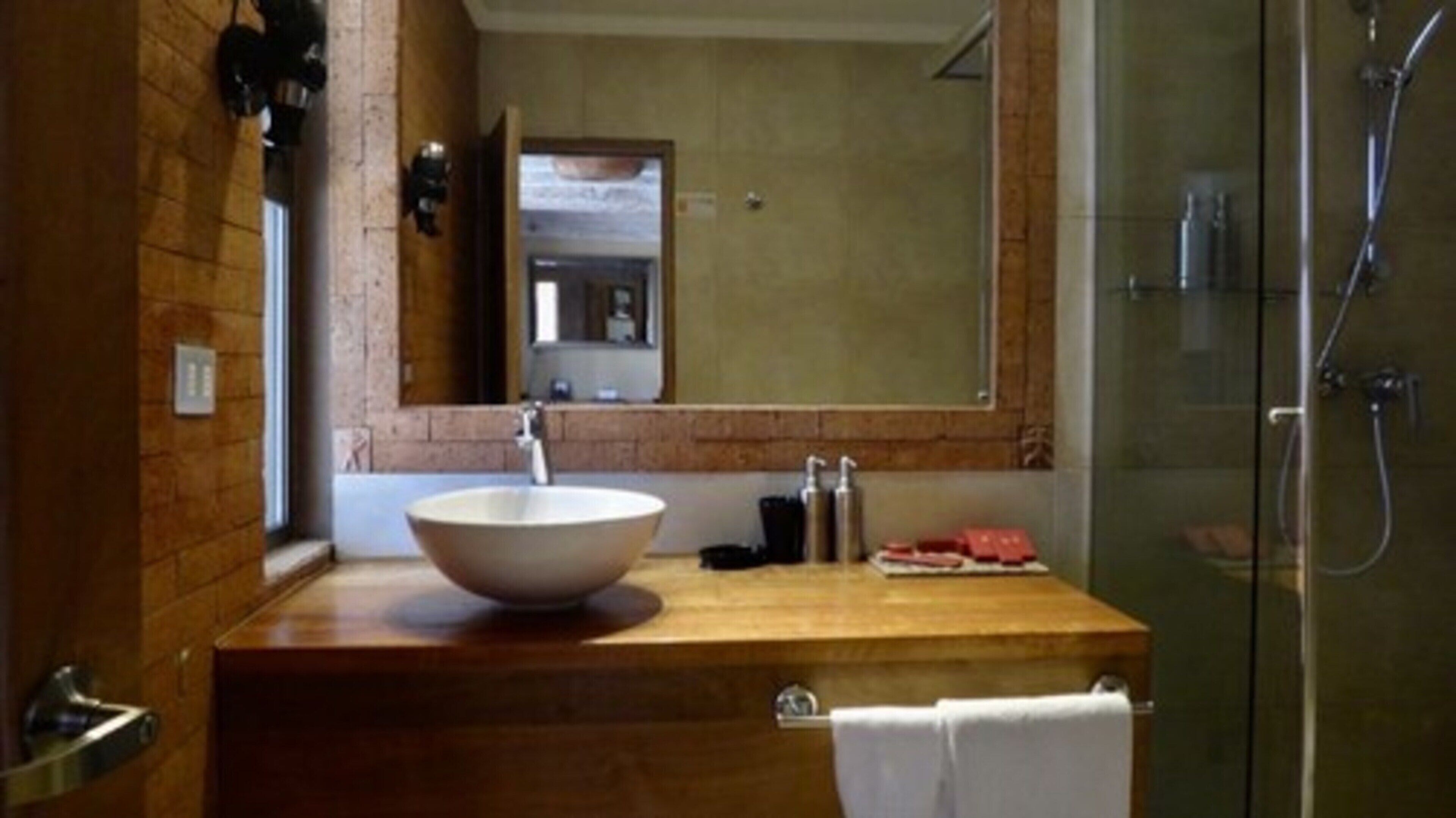 single room | bathroom | shower, rainfall showerhead, designer toiletries, hair dryer