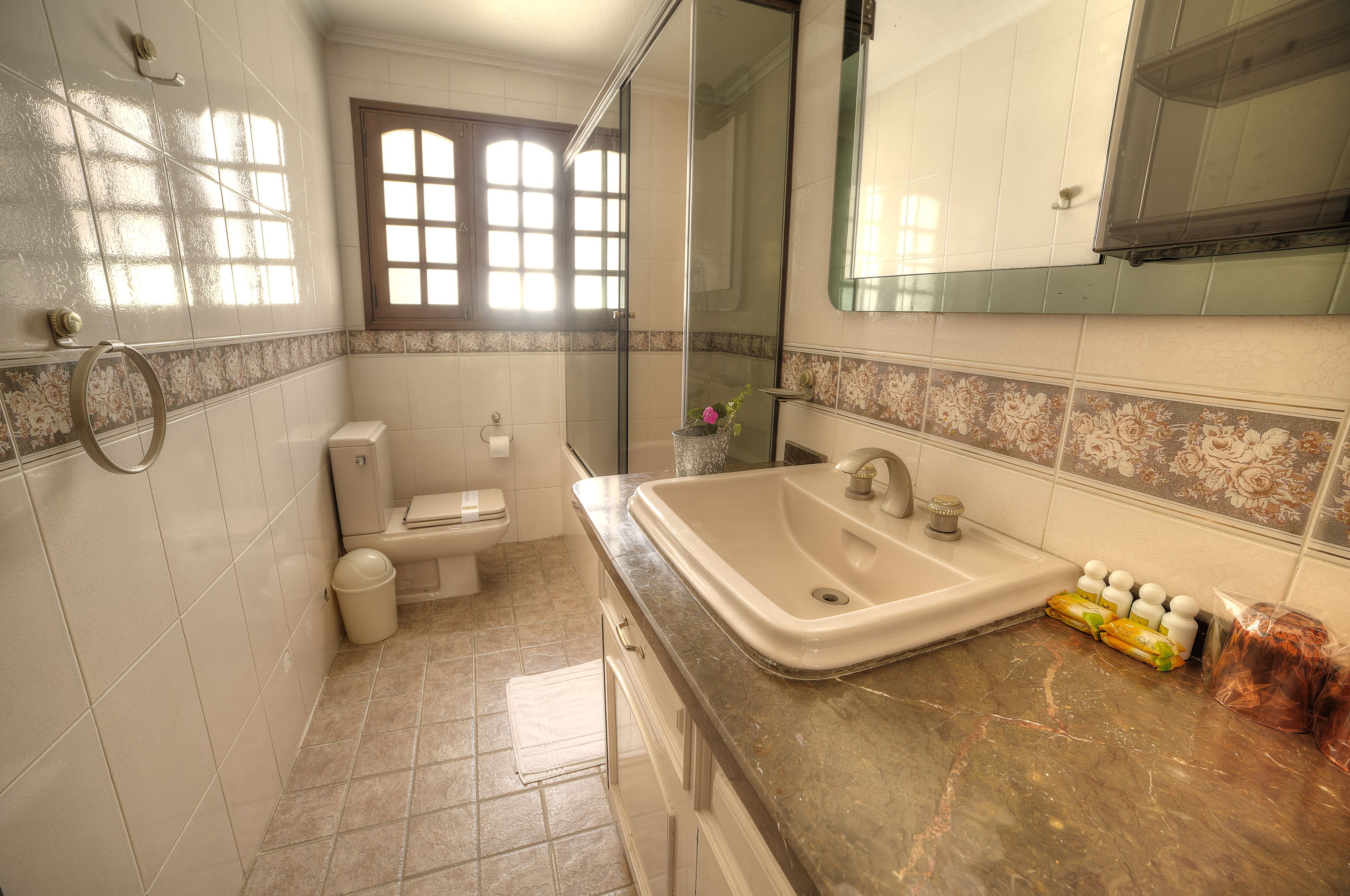 family room toscana | bathroom | free toiletries, hair dryer, towels