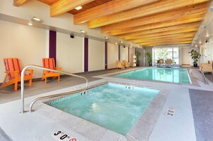 Indoor pool, open 9 AM to 10 PM, sun loungers