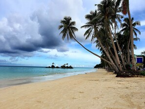 On the beach, white sand - Greenyard Inn (Boracay Island)