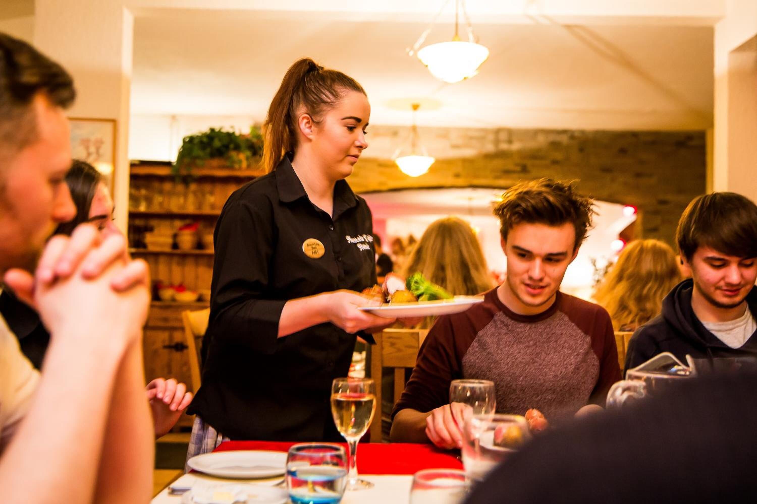 Dîner servi sur place