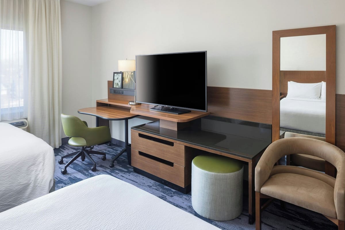 Room, 2 Queen Beds, Non Smoking | Desk, blackout drapes, iron/ironing board, free rollaway beds
