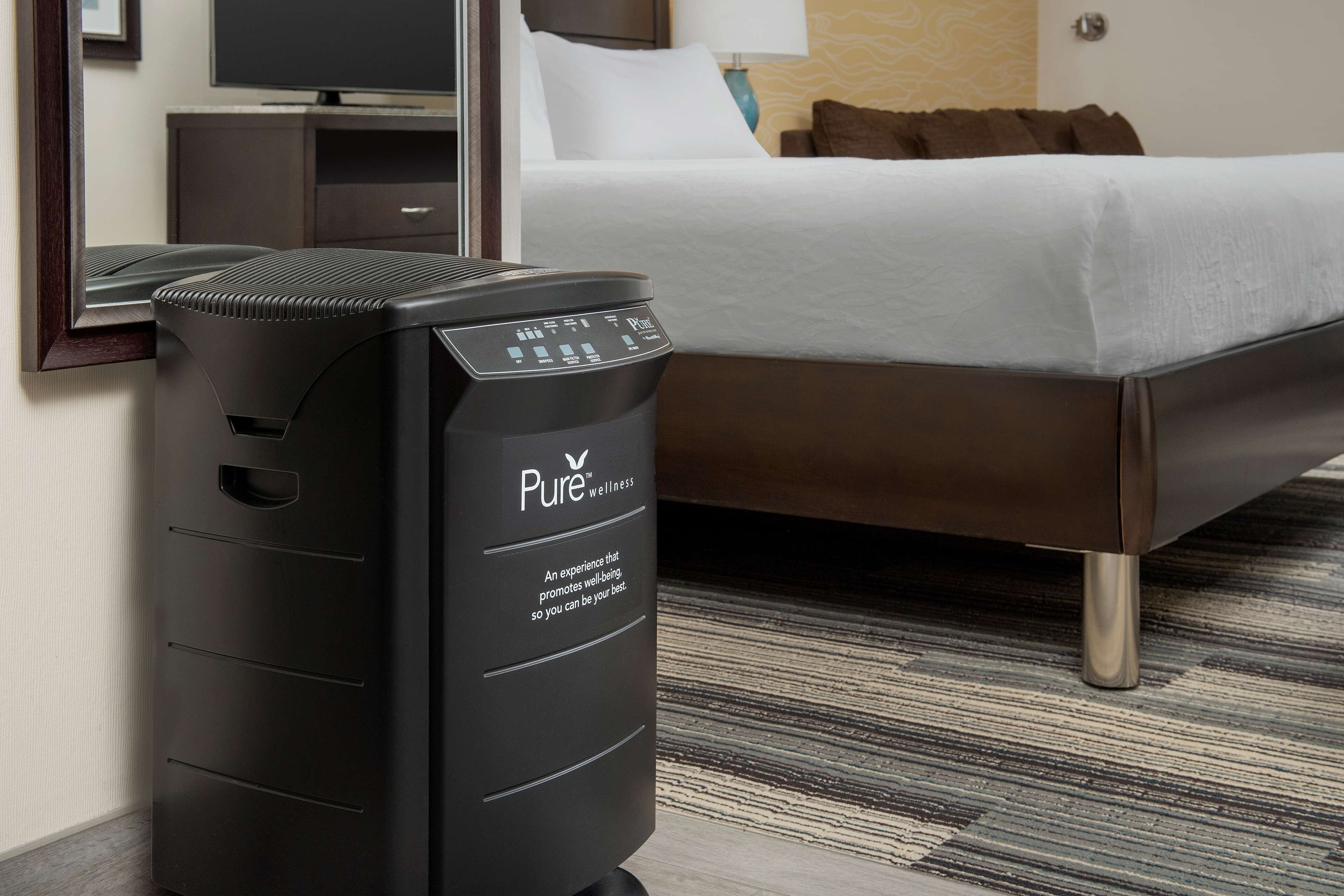 desk, laptop workspace, blackout curtains, free cots/infant beds