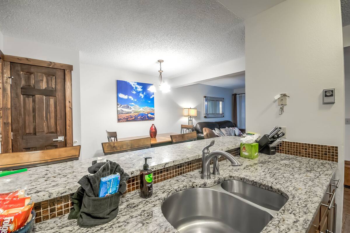 2 Bedroom, 2 Bathroom - D 106 | Private kitchen | Full-size fridge, microwave, oven, stovetop
