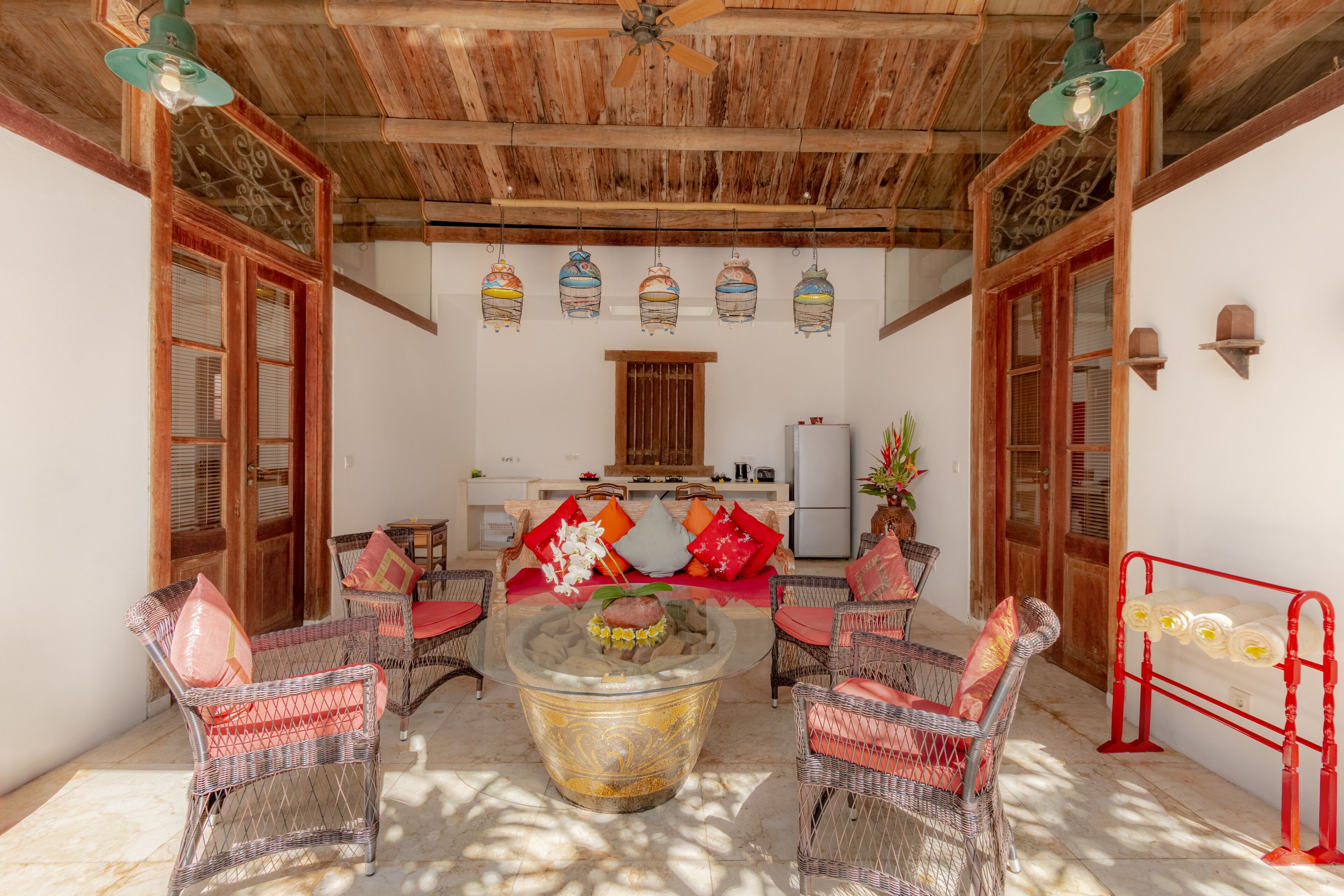 bali ginger villa 2-bedroom private pool | living area | 50-cm smart tv with cable channels