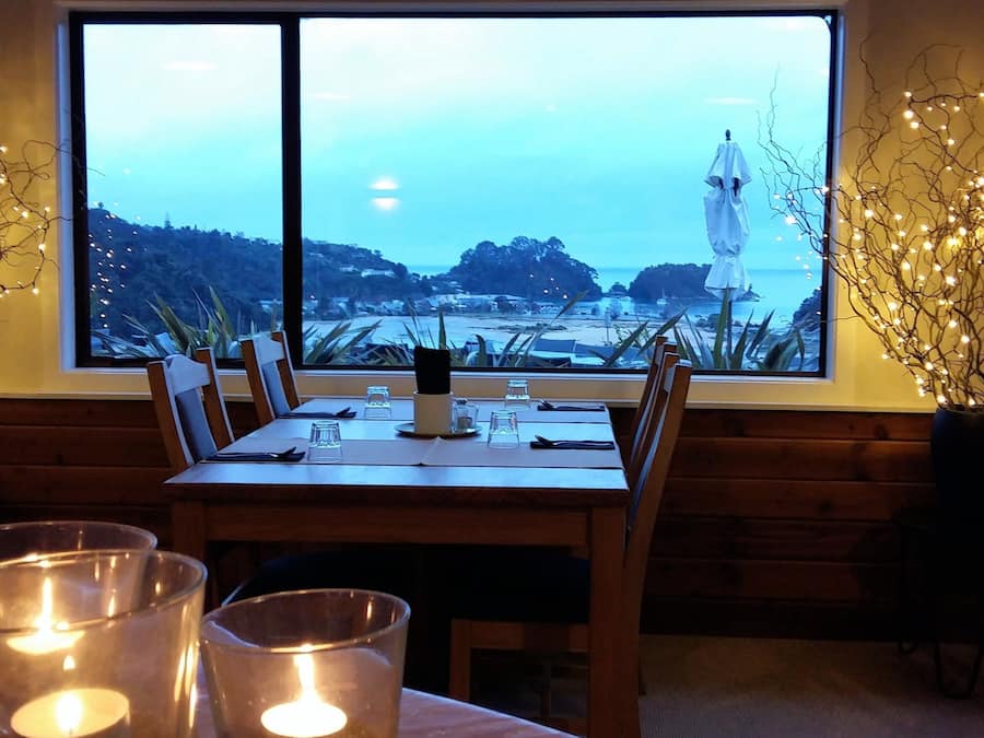 Dinner served, vegetarian cuisine, ocean views