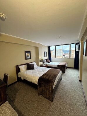 Habitación estándar doble, 1 habitación, baño privado, vistas a la ciudad | Ropa de cama de alta calidad, edredones de plumas, escritorio