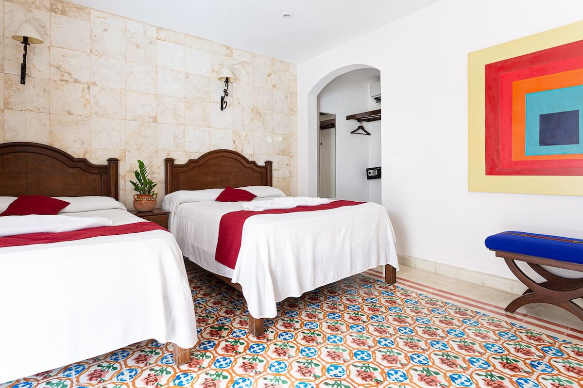 Standard Room, 2 Double Beds | Premium bedding, in-room safe, desk, iron/ironing board