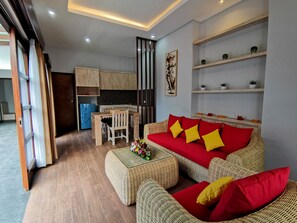 Royal Villa with Private Pool | Living area | LCD TV - Kuta Puri Bungalows, Villas and Resort (Kuta)