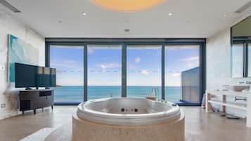 Presidential Suite, 2 Bedrooms, Ocean View | Bathroom | Separate tub and shower, deep soaking tub, rainfall showerhead