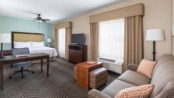 42-inch flat-screen TV with cable channels, TV