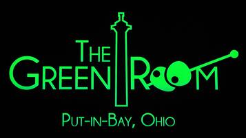 A logo with the text "The Green Room" and "Put-in-Bay, Ohio".