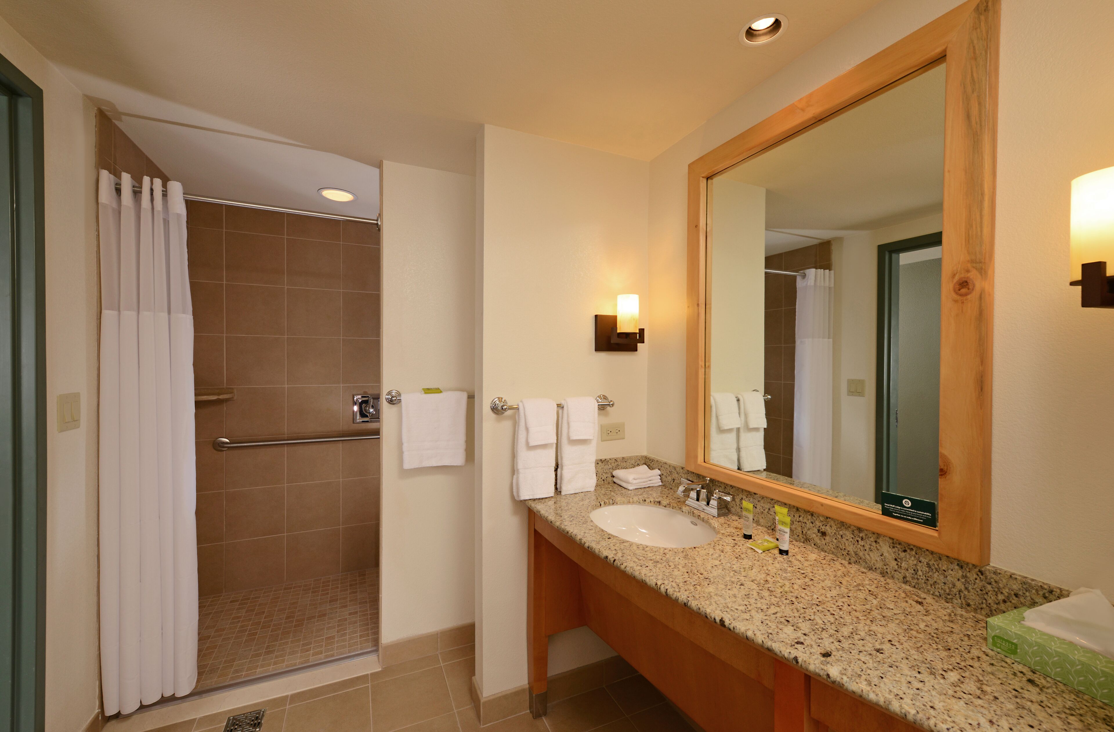 wolf pup den suite - water park included | bathroom | combined shower/bathtub, free toiletries, hair dryer