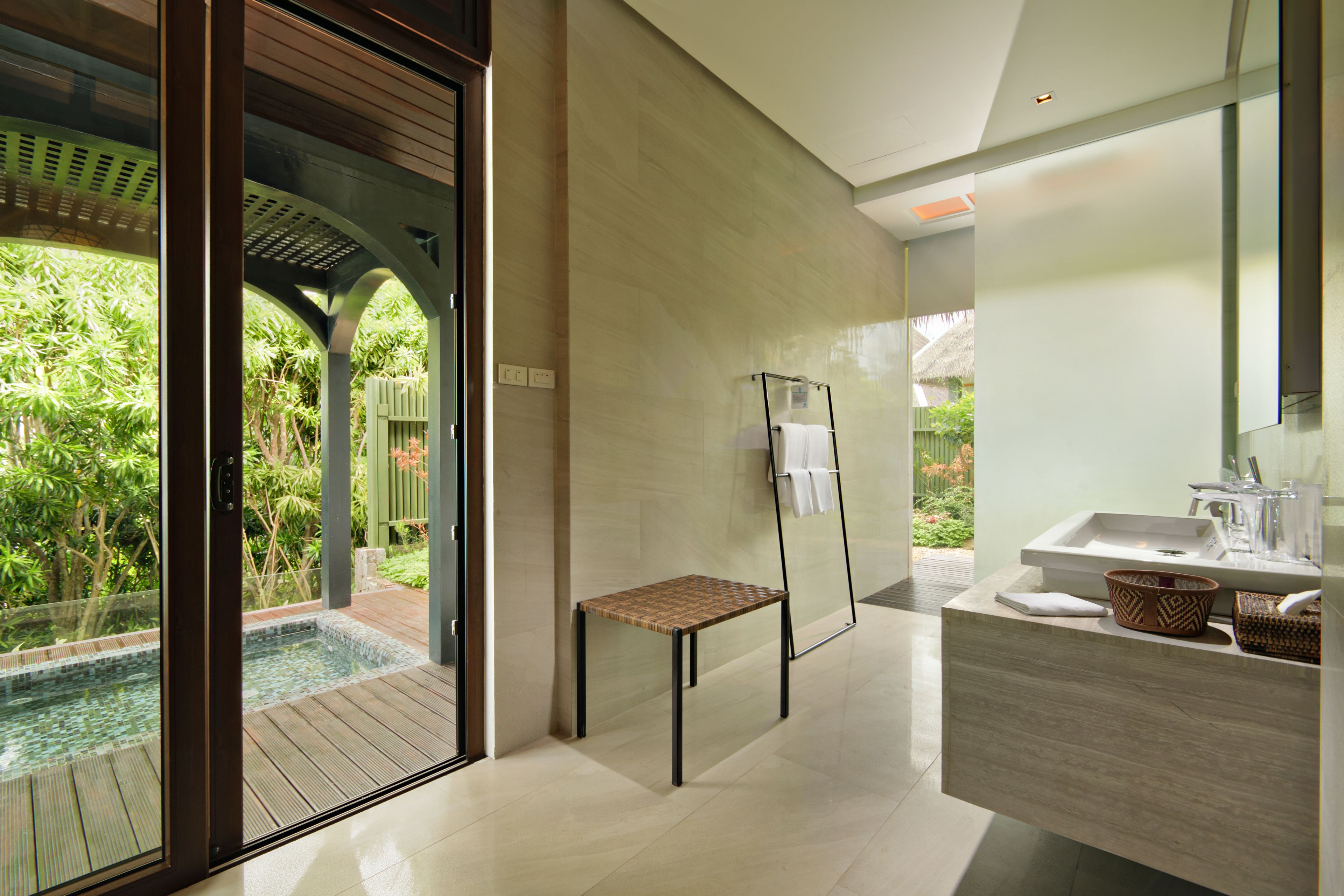 mithi seaview villa | bathroom | shower, free toiletries, hair dryer, bathrobes