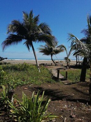 Beach nearby, beach umbrellas, beach towels