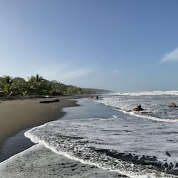Perto da praia, guarda-sóis, toalhas de praia