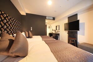 標準雙床房, 非吸煙房 (2 Semi Double Beds) | 高級寢具、遮光布/窗簾、免費無線上網、床單