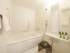 Room, Accessible (1 Double Bed-Extrabed from 3rd adult) | Bathroom | Combined shower/tub, free toiletries, hair dryer, slippers - Centurion Hotel Ikebukuro (Tokyo)