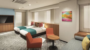 In-room safe, desk, bed sheets