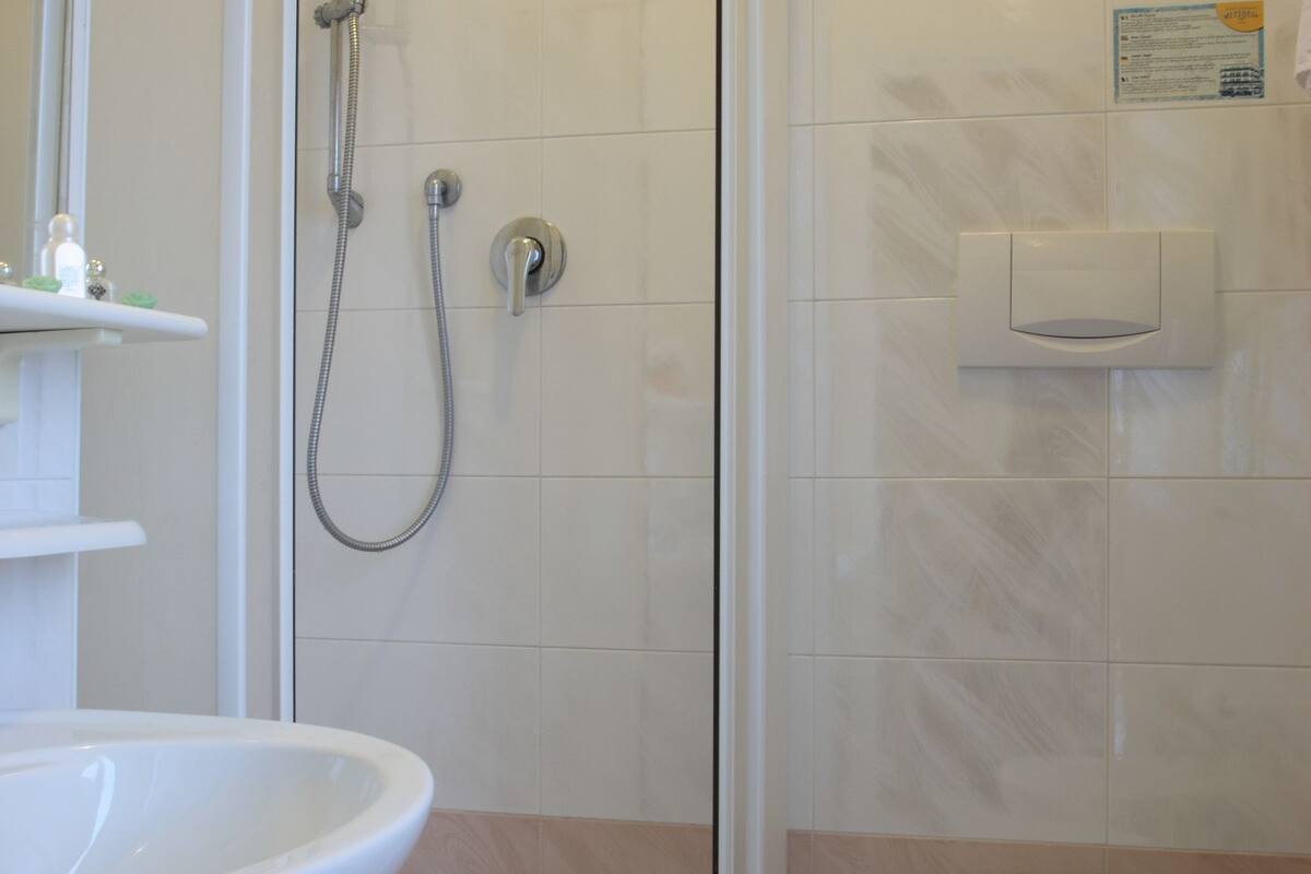 shower, free toiletries, hair dryer, bidet