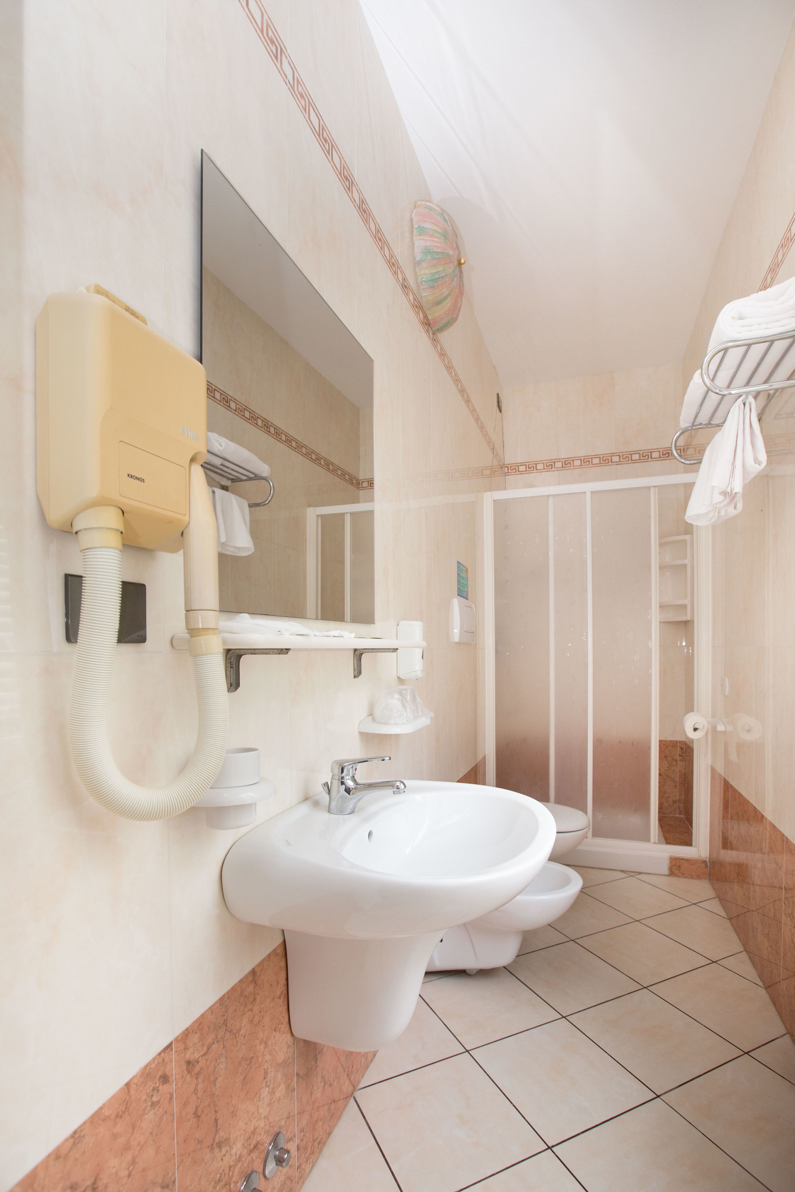 standard double room | bathroom | shower, free toiletries, hair dryer, bidet