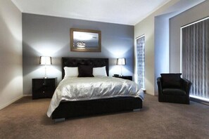 3 bedrooms, premium bedding, iron/ironing board, free cribs/infant beds