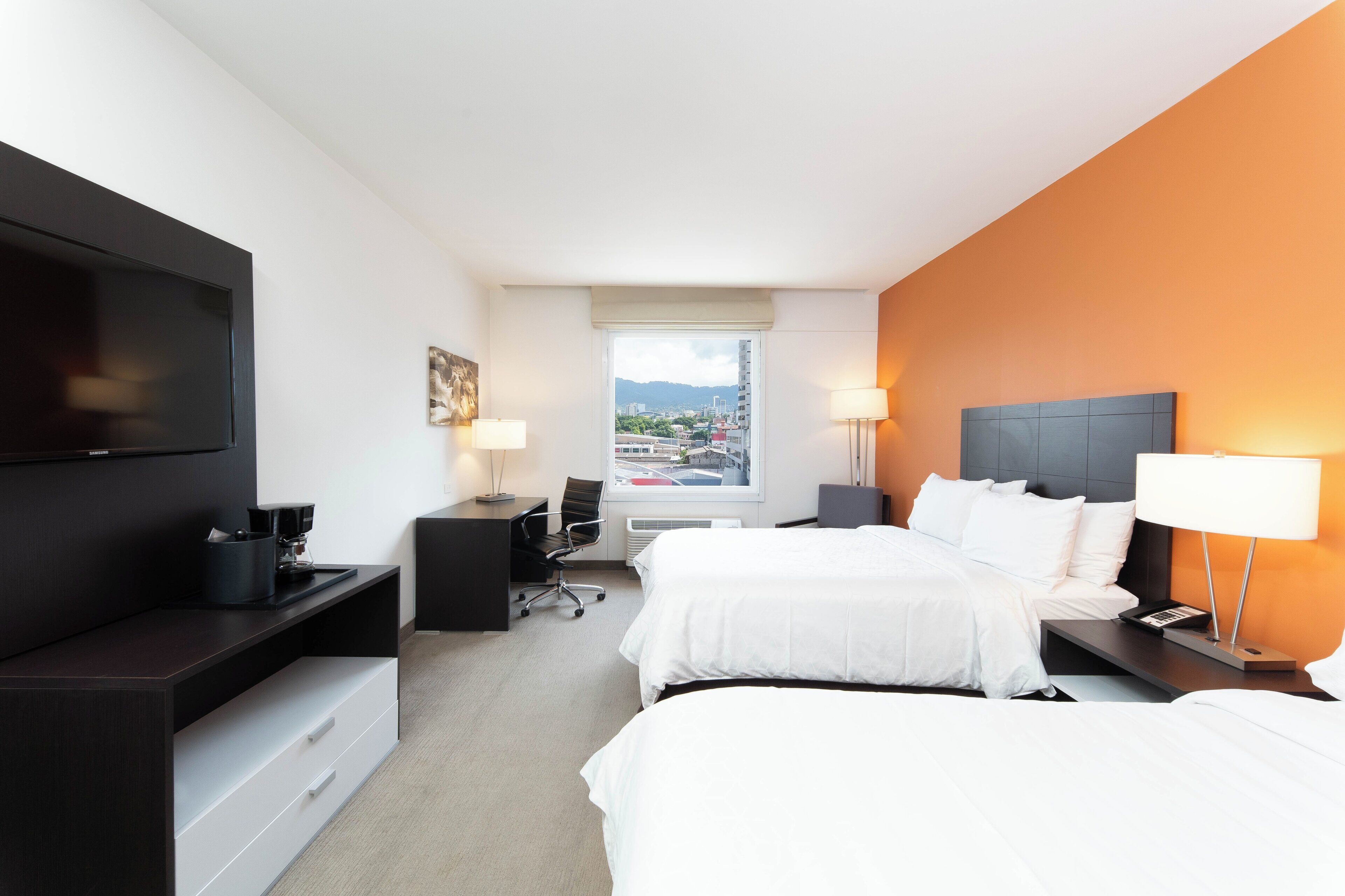 standard room, 2 double beds | premium bedding, in-room safe, desk, laptop workspace