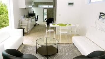 Suite, 1 Bedroom | Living room | Flat-screen TV, DVD player