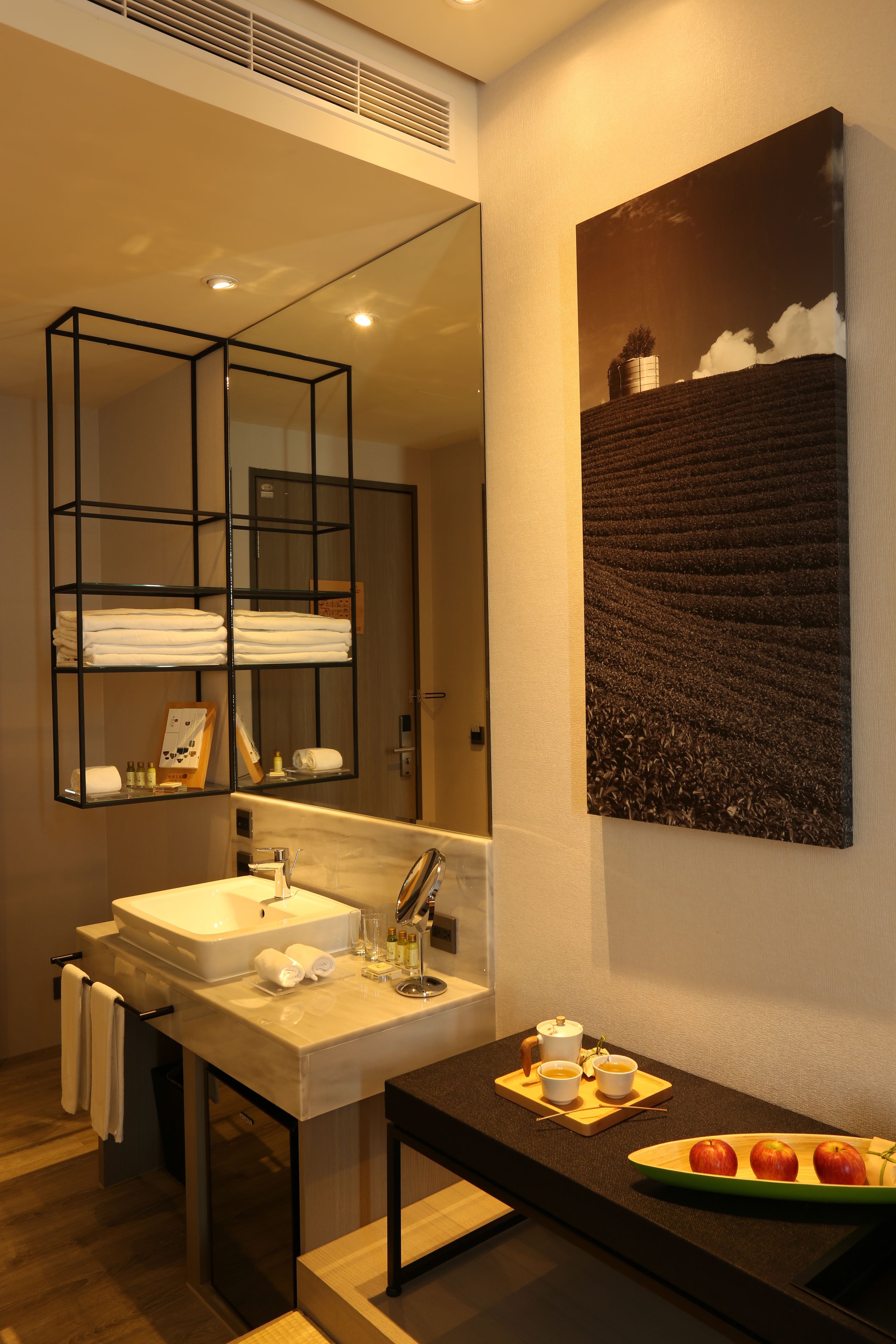 hair dryer, slippers, bidet, towels