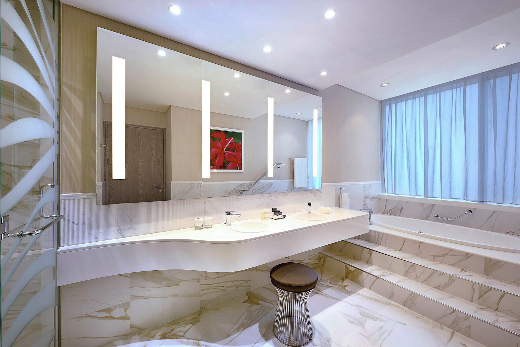 Bathroom | Free toiletries, hair dryer, bathrobes, slippers