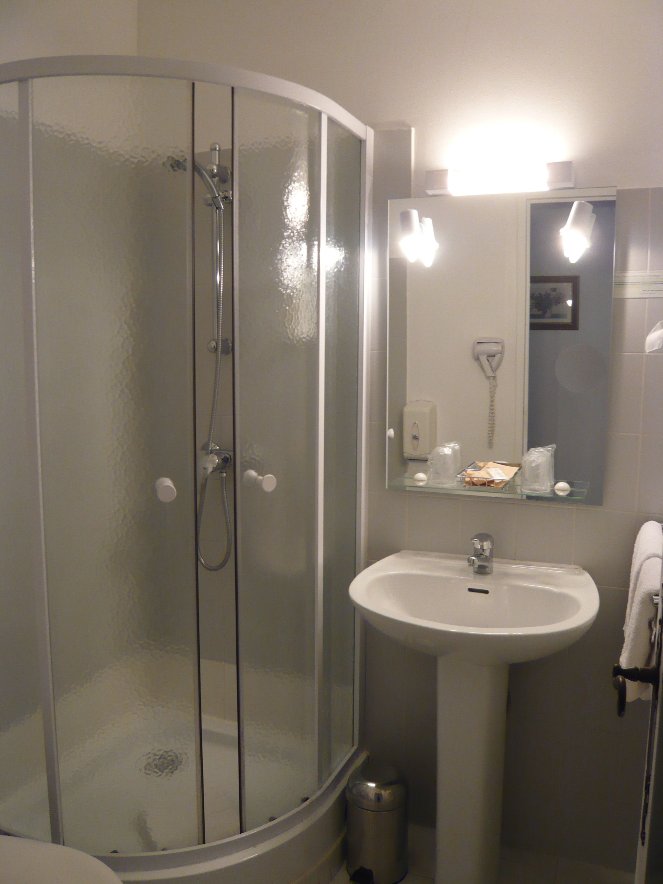 free toiletries, hair dryer, towels