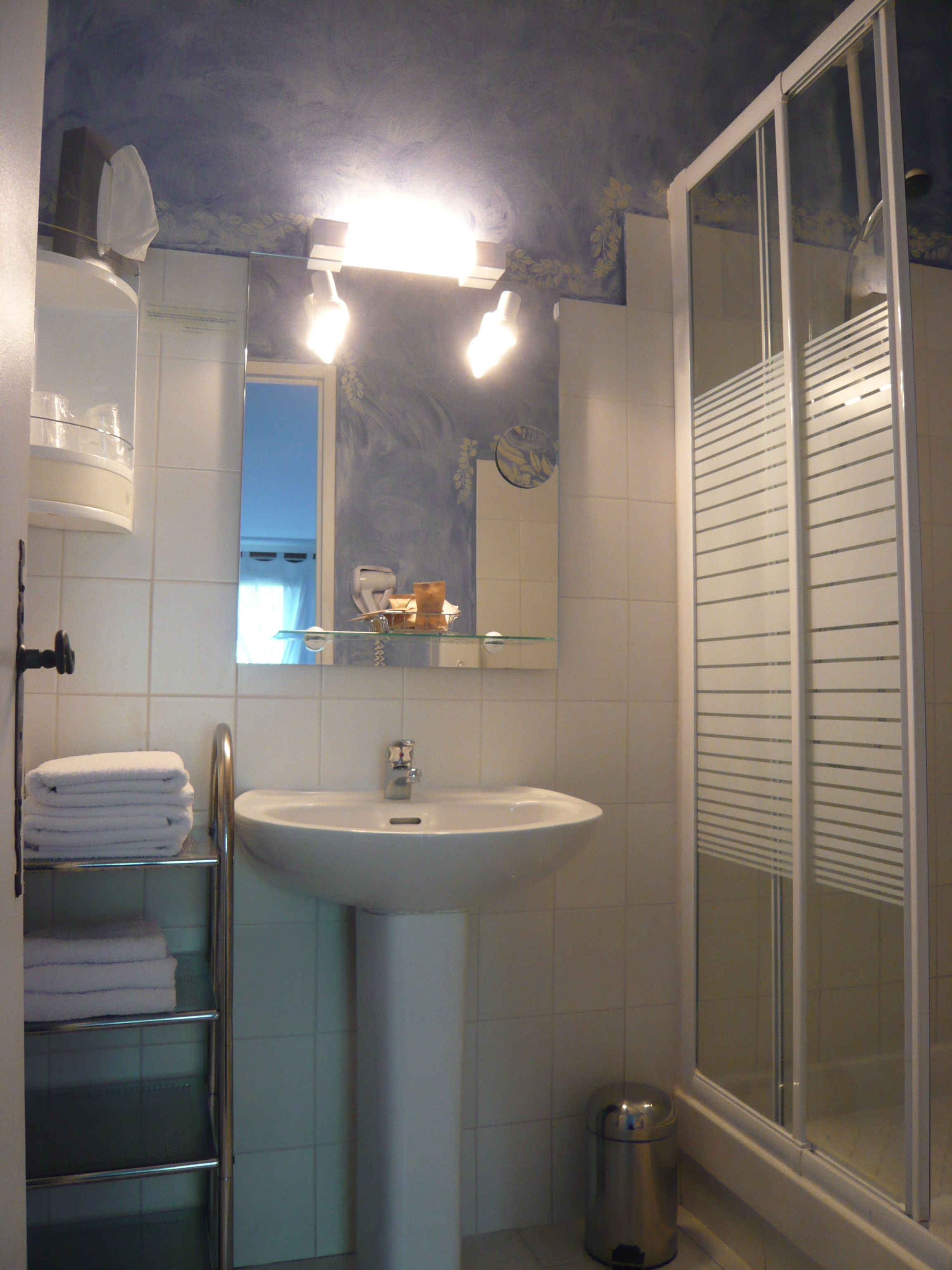 free toiletries, hair dryer, towels