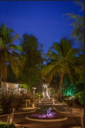 Front of property - evening/night - Kisiwa on the Beach (Paje)