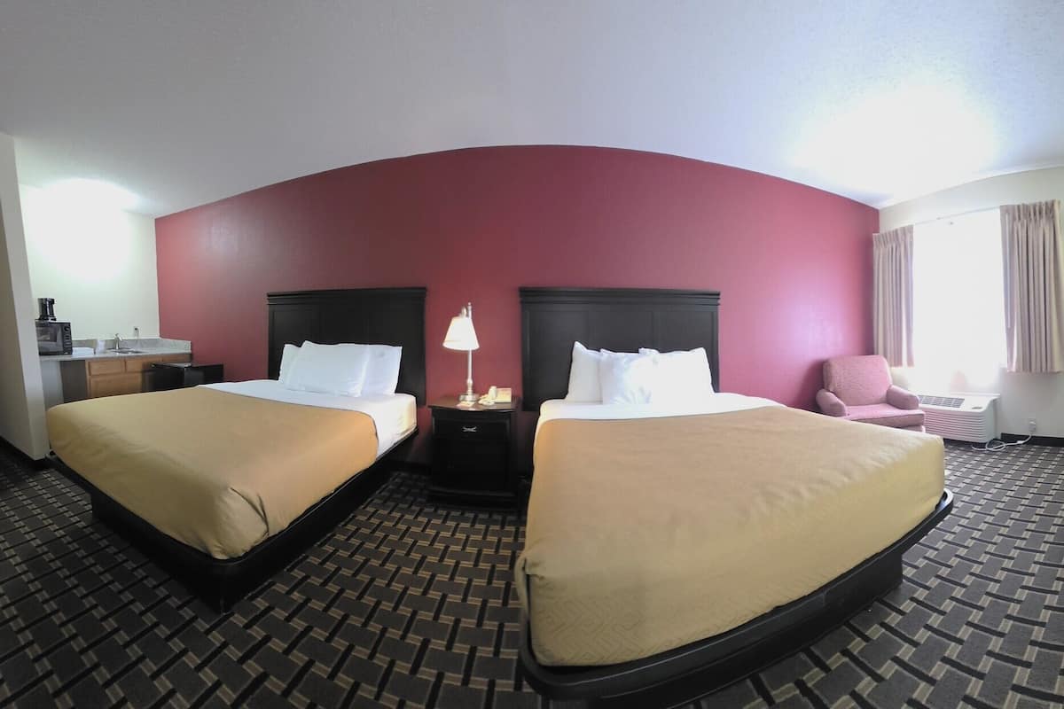 Desk, free WiFi, bed sheets, alarm clocks