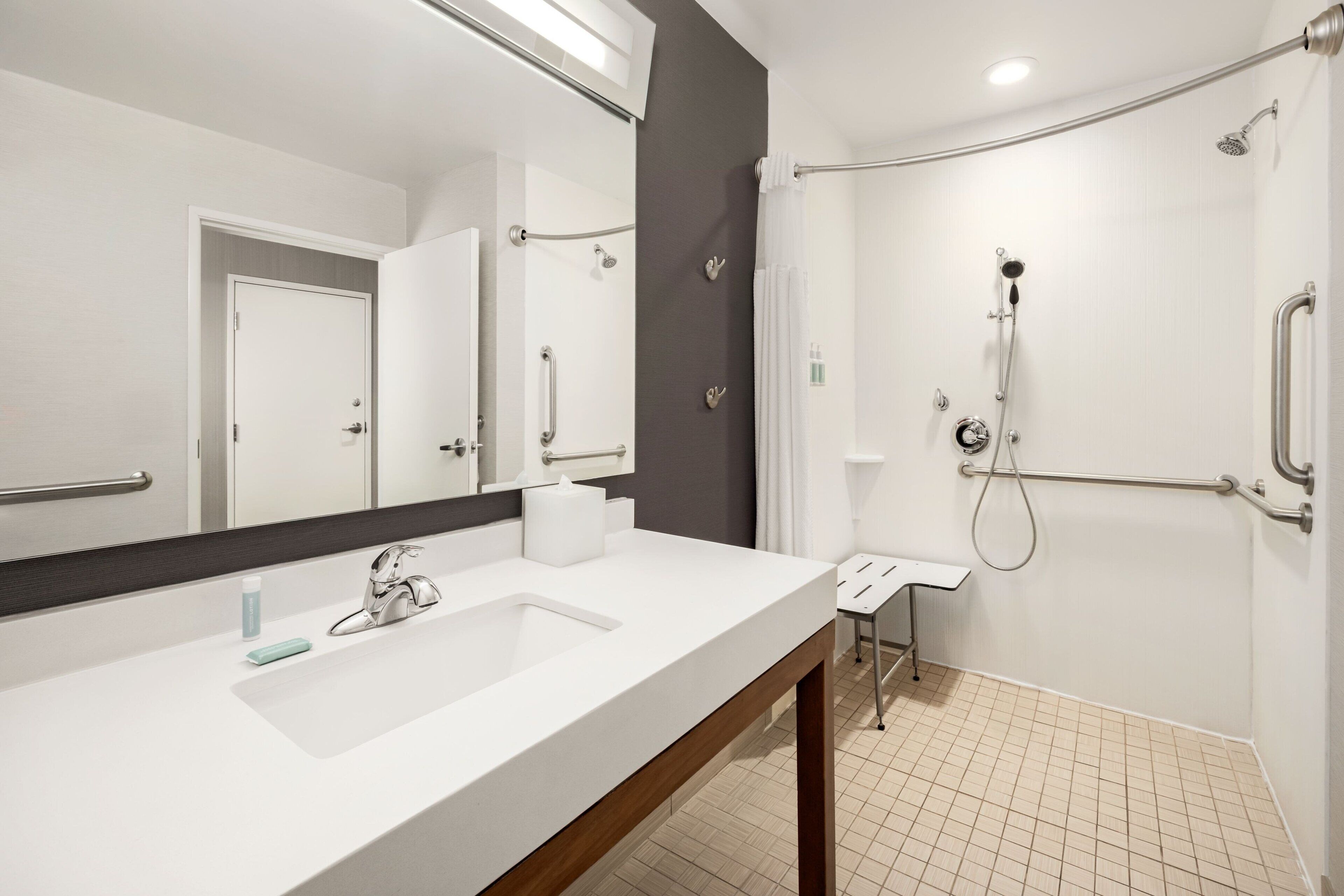 room, 1 king bed with sofa bed | bathroom | shower, free toiletries, hair dryer, towels