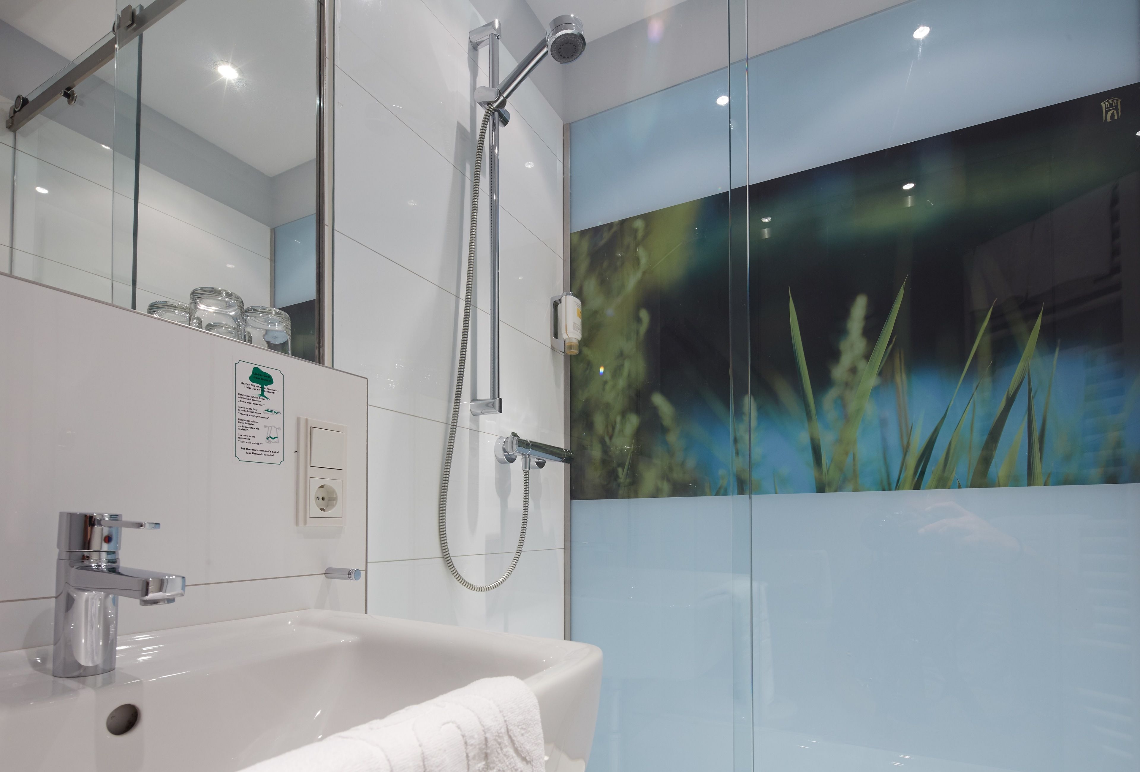 free toiletries, hair dryer, towels