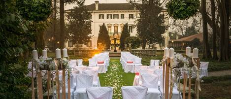 Outdoor banquet area