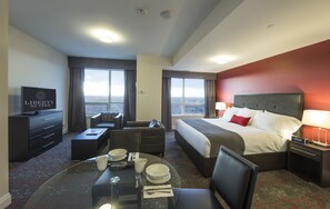 Premium bedding, down comforters, pillowtop beds, in-room safe