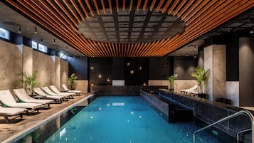 Indoor pool, outdoor pool, open 9:30 AM to 5:00 PM, sun loungers