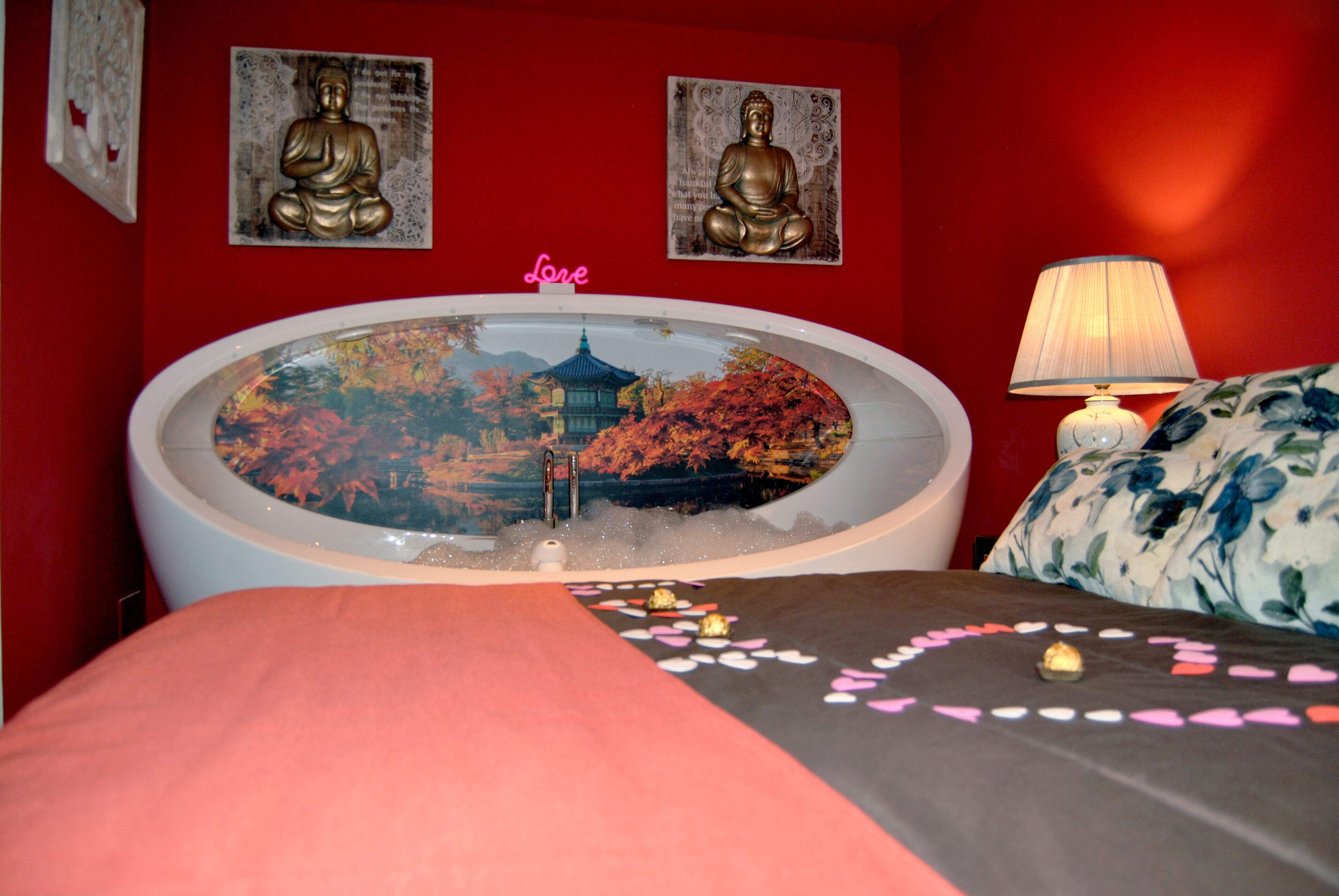 romantic apartment, 1 bedroom, hot tub, mountainside | egyptian cotton sheets, premium bedding, down duvets, memory-foam beds