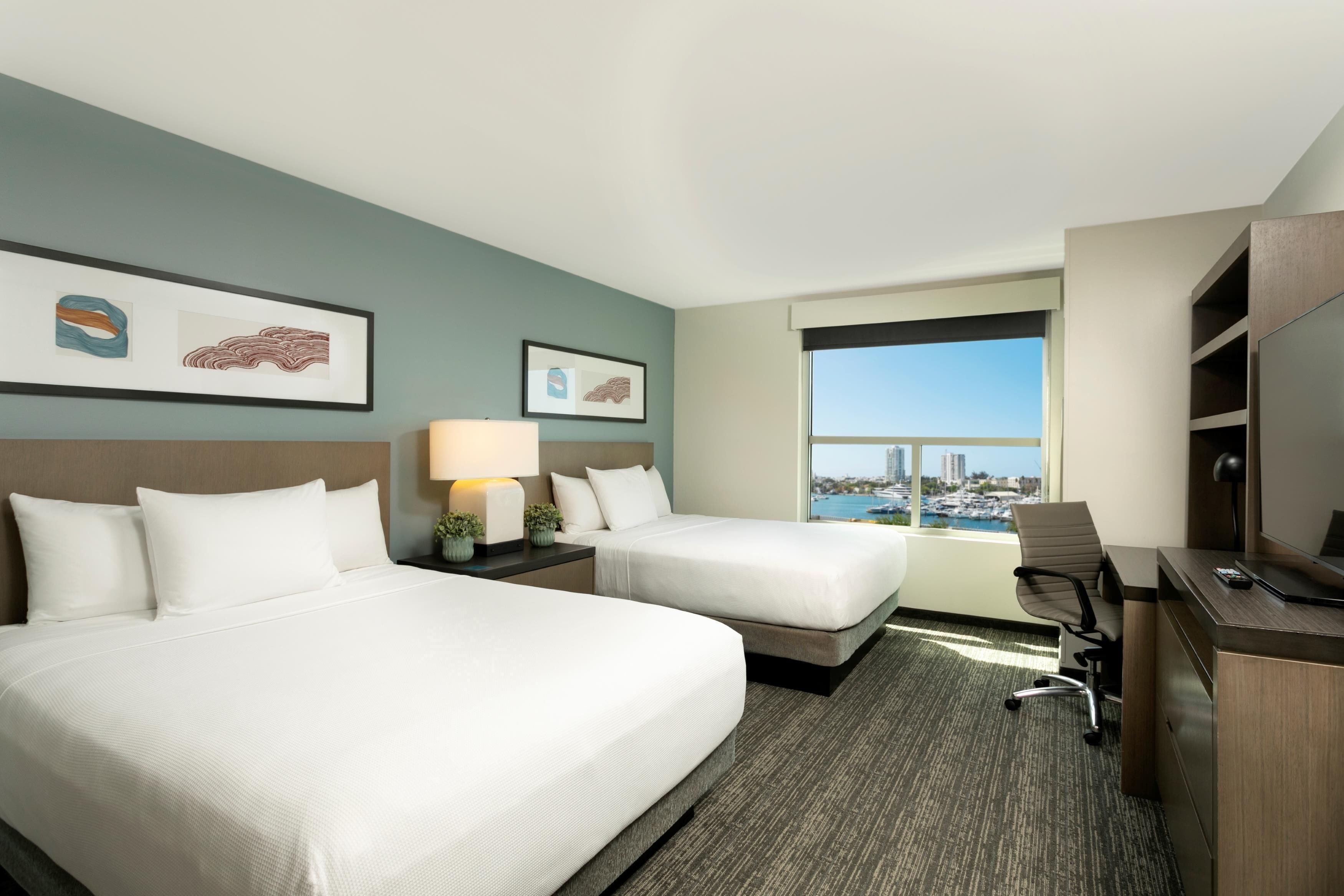 Room, 2 Queen Beds, Bay View (Den, No Sofabed) | Egyptian cotton sheets, premium bedding, in-room safe, desk