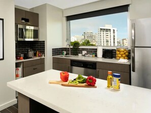 One Bedroom King Suite | Private kitchen | Fridge, coffee/tea maker - Hyatt House San Juan (San Juan)