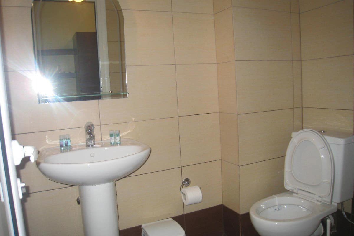 free toiletries, hair dryer, bathrobes, slippers