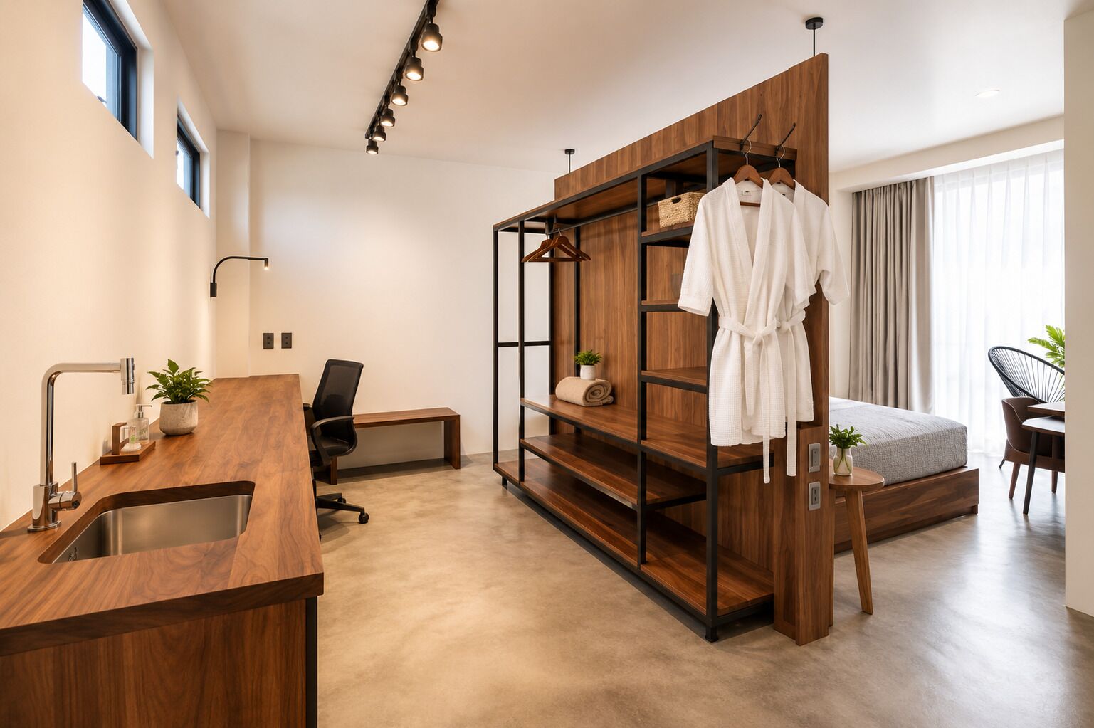 ห้องพาโนรามิกสตูดิโอสวีท, 1 ห้องนอน, ระเบียง, วิวเม  ือง | พื้นที่ทำงานแบบใช้แล็ปท็อป, เตารีด/โต๊ะรีดผ้า, Wi-Fi ฟรี, ผ้าปูที่นอน
