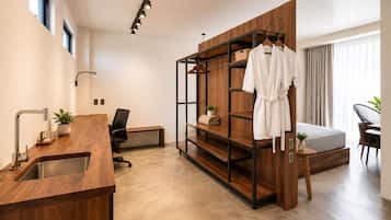 Panoramic Studio Suite, 1 Bedroom, Terrace, City View | Laptop workspace, iron/ironing board, free WiFi, bed sheets