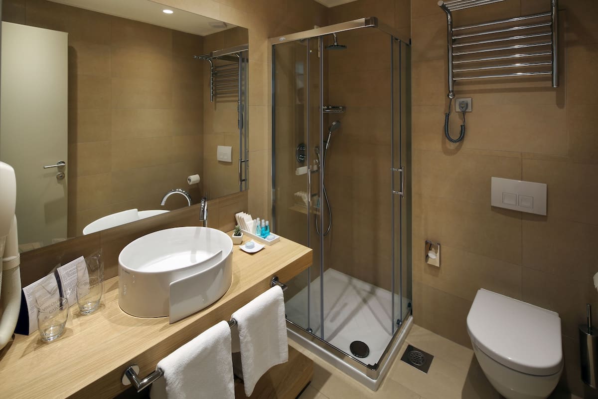 double room, terrace, sea view | bathroom | free toiletries, towels