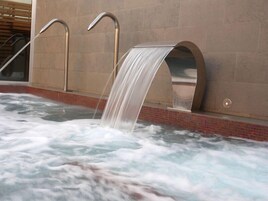 Indoor pool, outdoor pool, sun loungers