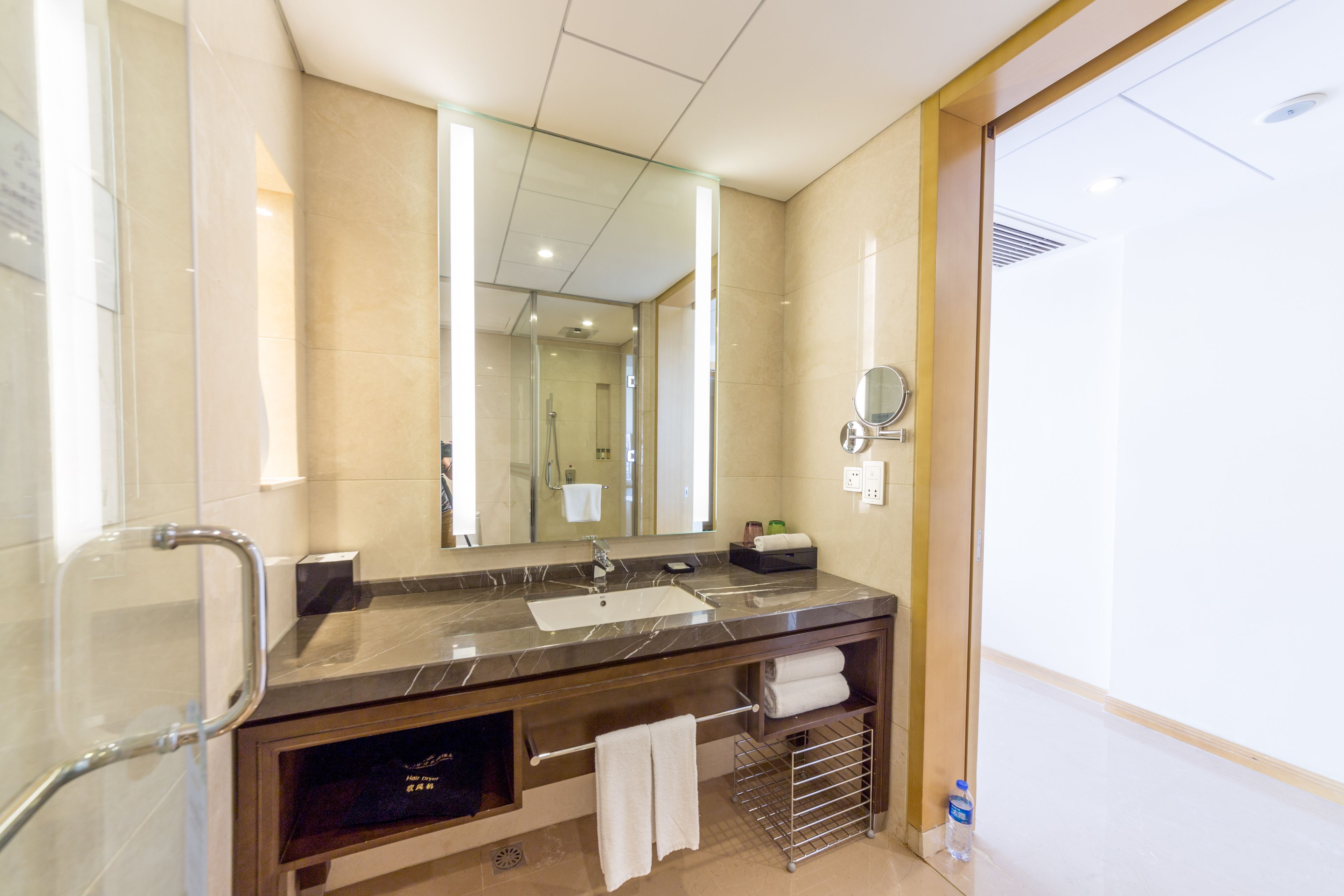 free toiletries, slippers, towels